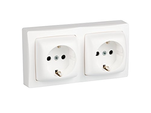 LEGRAND Enchufe Doble 16A, Gama OTEO, Mecanismo de Superficie, Blanco, 097381